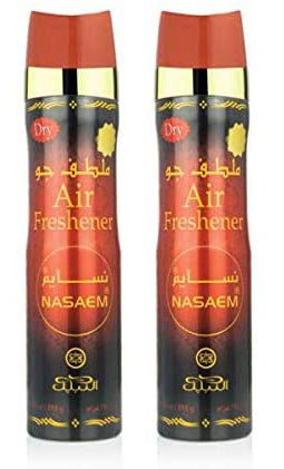 2 Pack of | Nasaem Air Fresheners | Nabeel Air Fresheners | Heritage Collection | Featuring Notes: Lemon, Bergamot, Cardamom, Rose, White Flowers, Saffron | 2 X 300ML (10 oz) | by Nabeel Perfumes