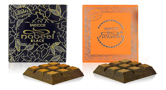 2 Pack of Bakhoor Nabeel and Nabeel Black Incense | Arabian Incense I Add Oriental Vibrancy to The Home with Classic Oudh & Floral Notes | 2x 40gm 1.4 oz | Heritage Collection | by Nabeel Perfumes