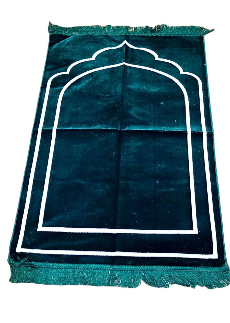 Prayer Rug | Muslim Prayer Mat | Premium quality | Dodhia yarns | size 70 x 110 cm | 535 gm | Made in Turky   سجادة صلاة | بساط صلاة | جودة عالية | قطيفة | صناعة تركية
