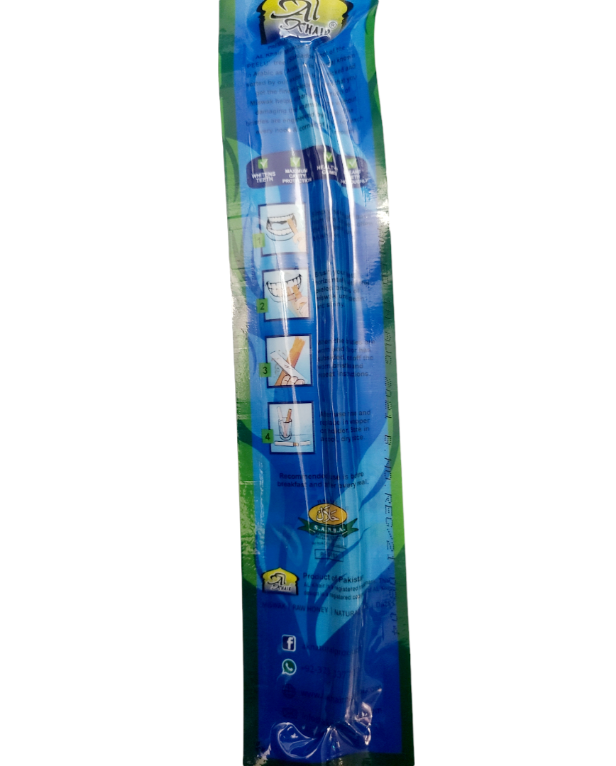 3 Pack of Sewak Siwak Meswak Miswak Sticks Stick Al Khair Natural Herbal Toothbrush Vacuum Sealed Natural Flavored Brush Tooth Toothbrush